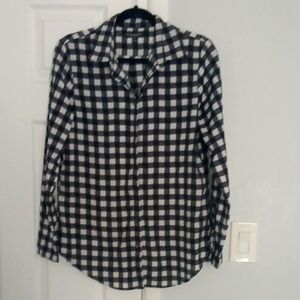 $3 For $15 Banana Republic Semi Sheer Black and White Casual Button Down Shirt